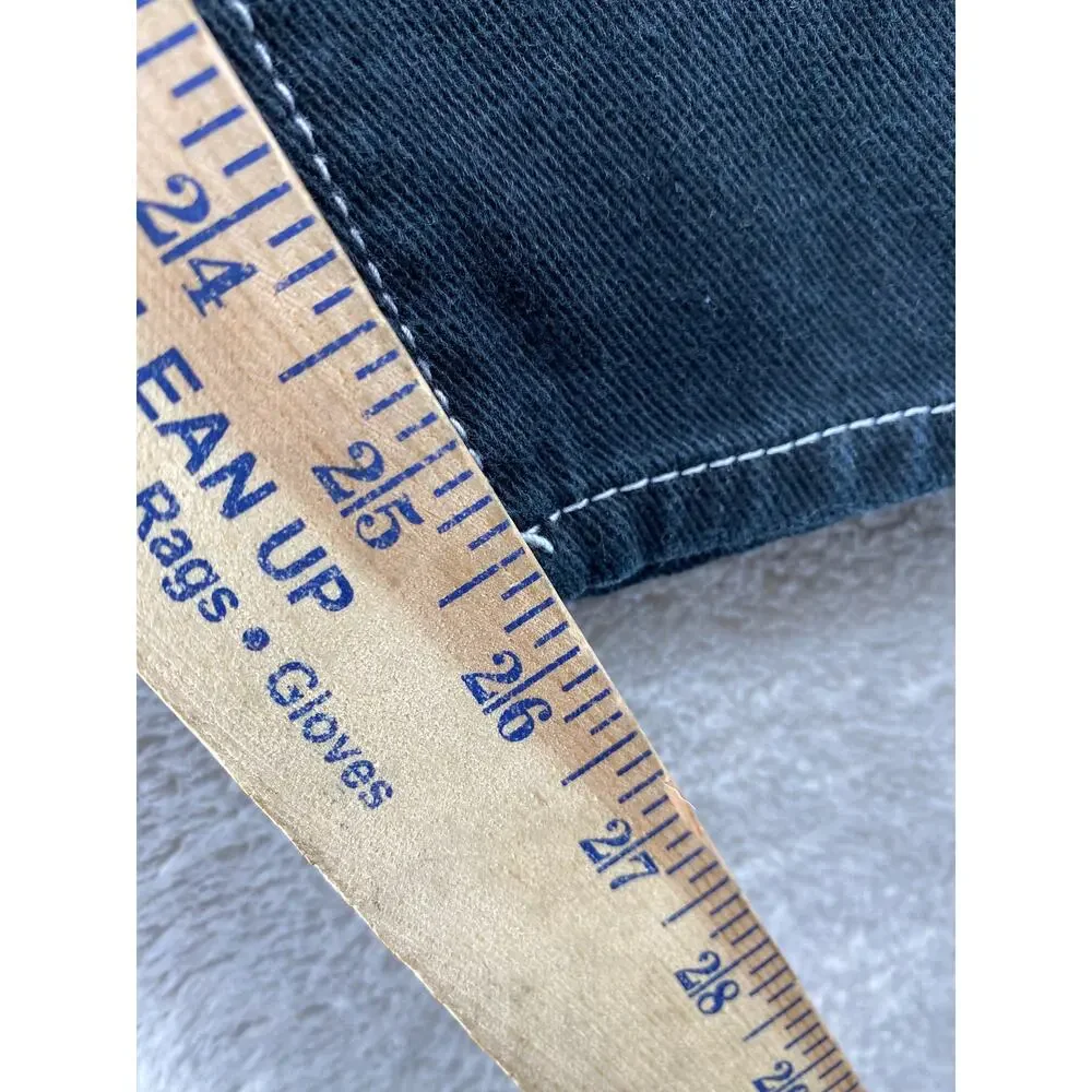 Empyre Black Baggy Skate Jeans Size 28 Y2K Wide Leg Embroidered Wolf Denim